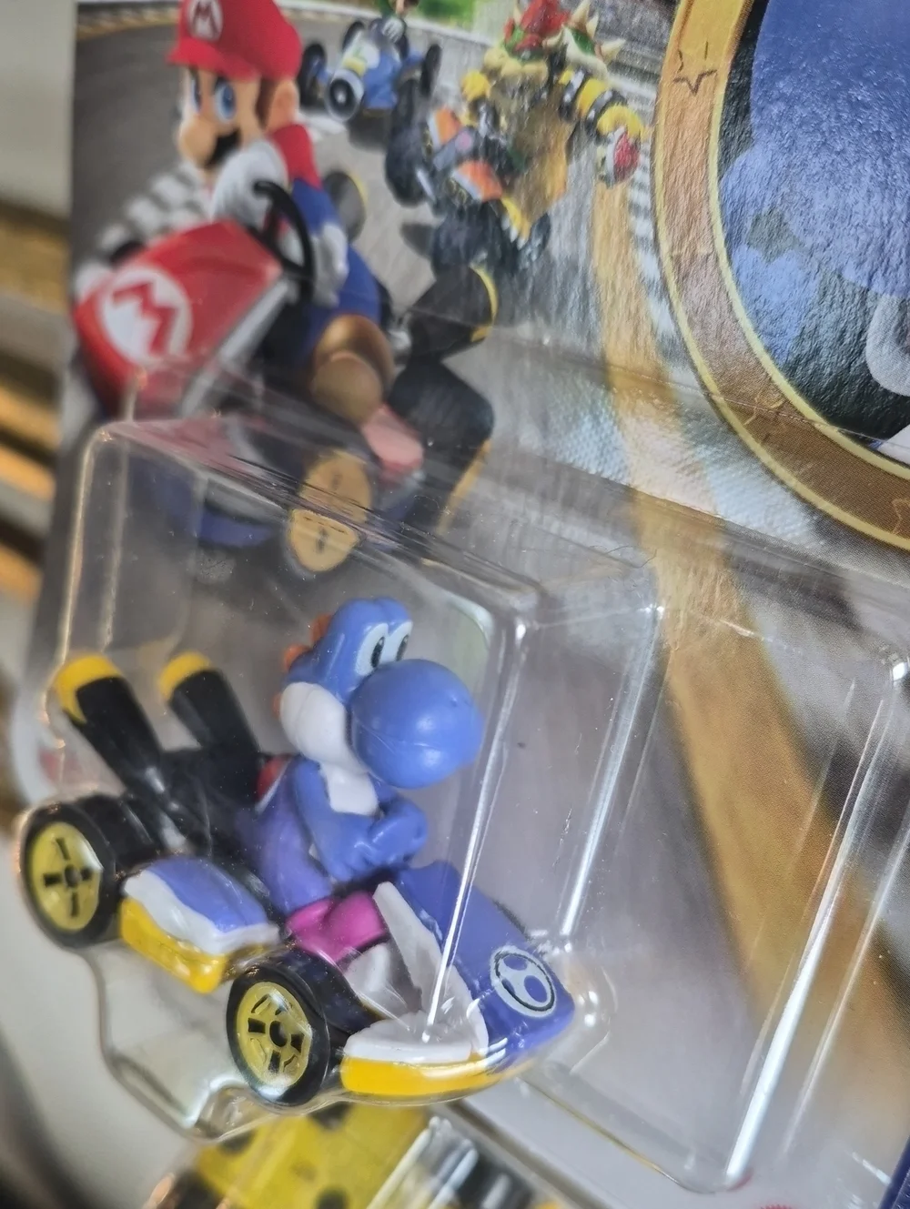 Mariokart × Mariokart Blue Yoshi Standard Kart Car, 1:64, Blue Multi.